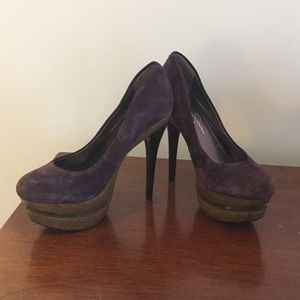 Jessica Simpson purple platform high heels